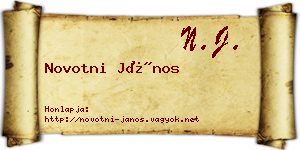 Novotni János névjegykártya