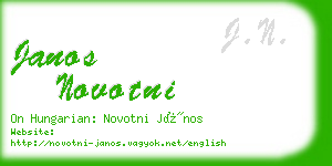 janos novotni business card